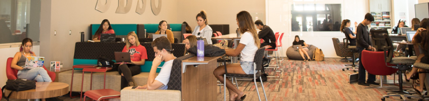 Students studying in the Union.