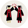 Graduates high-fiving icon