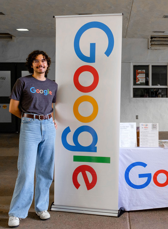 Google table at career center.
