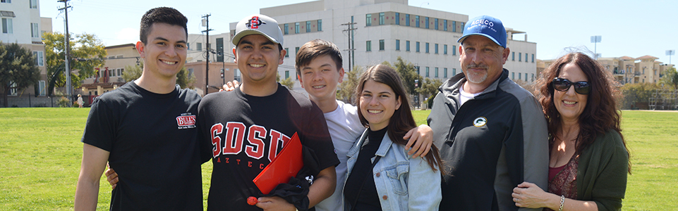 Family on campus.