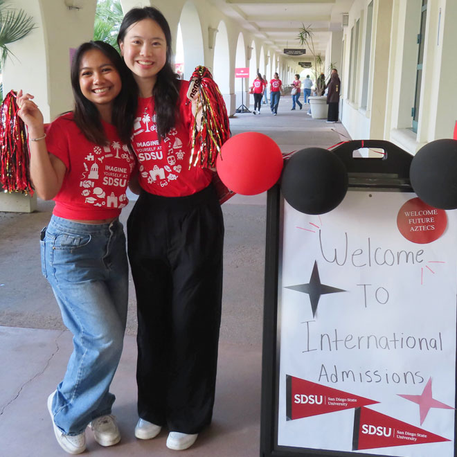 International students welcoming you to SDSU.